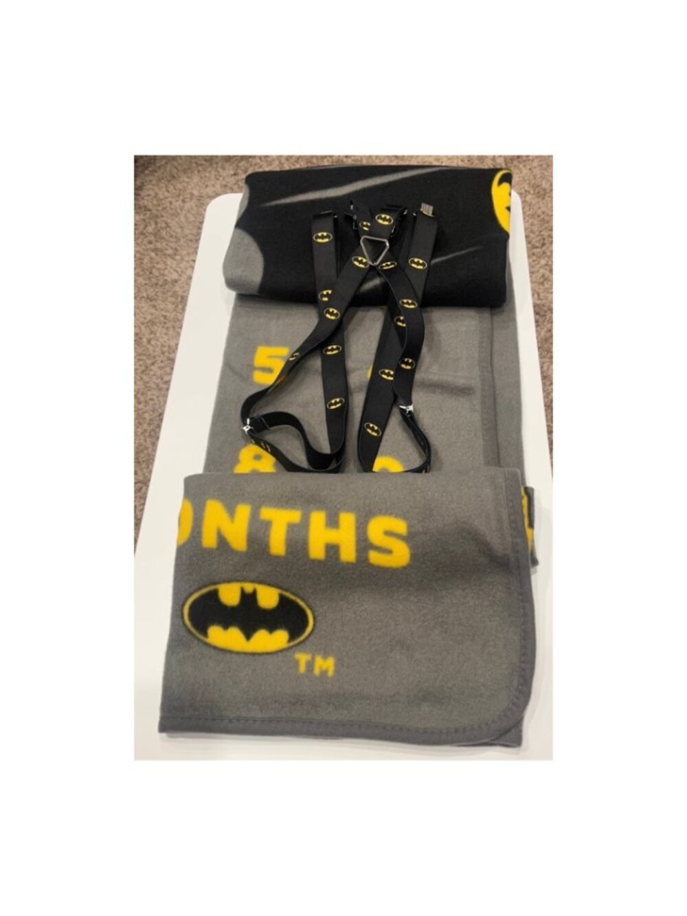 Boys Batman Blanket with Suspenders
